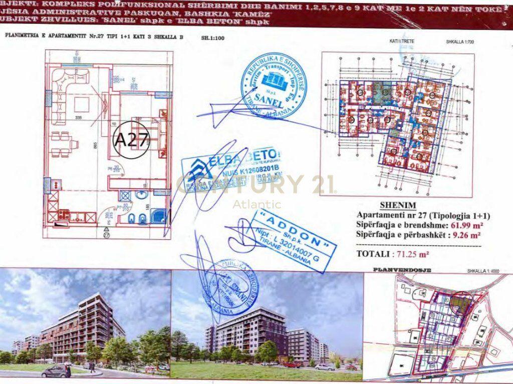 Sanel Residence , ne fund te bulevardit te ri , shitet 1+1+ballkon 81,937 €