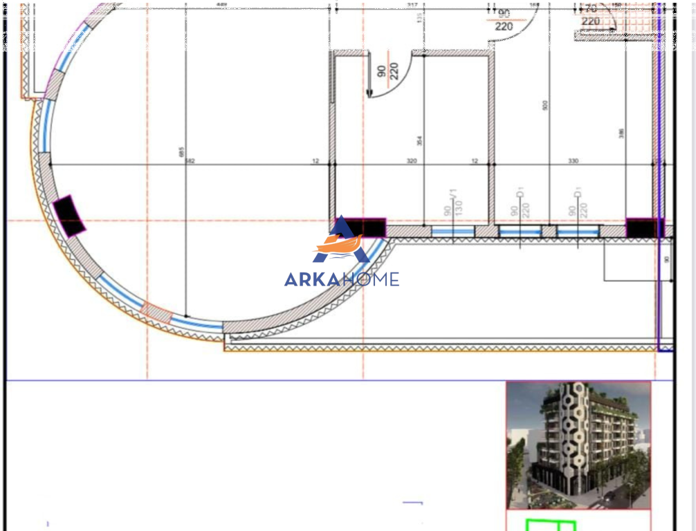 SHITET APARTAMENT 2+1+2 BALLKONE "ALI DEMI,TE MARKET SPAR " 306.020 EURO