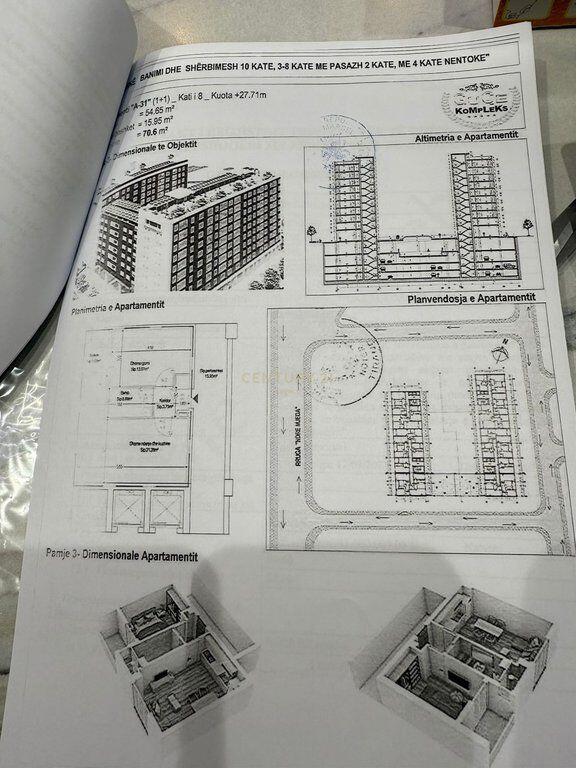 Shitet apartament 1+1 në një pallat të ri 10-katësh, në fazë përfundimi – përballë Report TV!