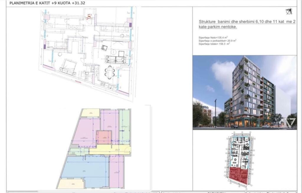 SHITET APARTAMENT 3+1+ Post Parkimi te -BULEVARDI I RI