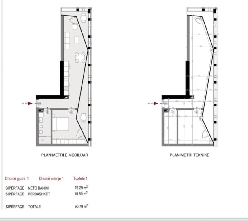 Apartament 1+1 — Në qëndër të Tiranës, zona e Pazarit të Ri – vetëm 7 minuta nga Sheshi Skënderbej