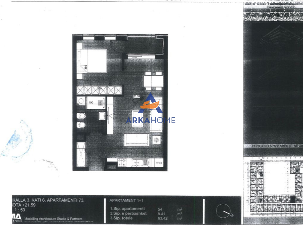 SHITET APARTAMENT 1+1 "KAMEZ,RIVIERA RESIDENCE" 44,394 EURO
