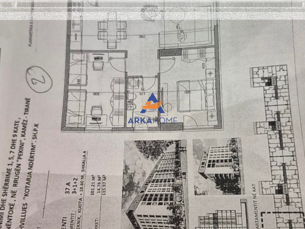 SHITET APARTAMENT 3+1 "RRUGA PEKINI, KAMEZ" 93.000 EURO