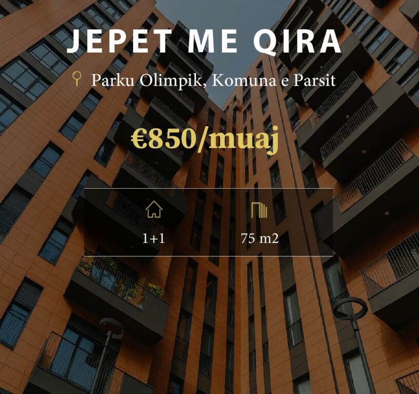 Jepet apartament me qira 1+1 Parku Olimpik,Komuna e Parisit