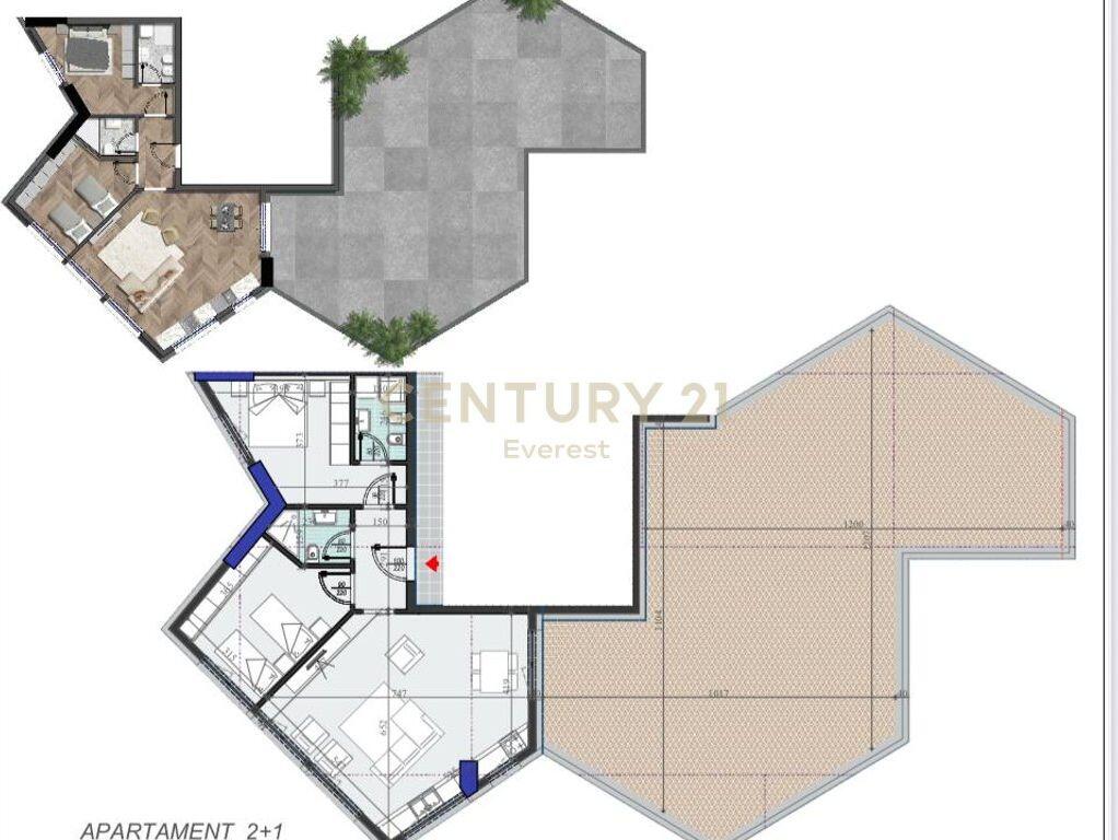Colonnade Residence – Apartament 2+1+2 me Verandë për Shitje