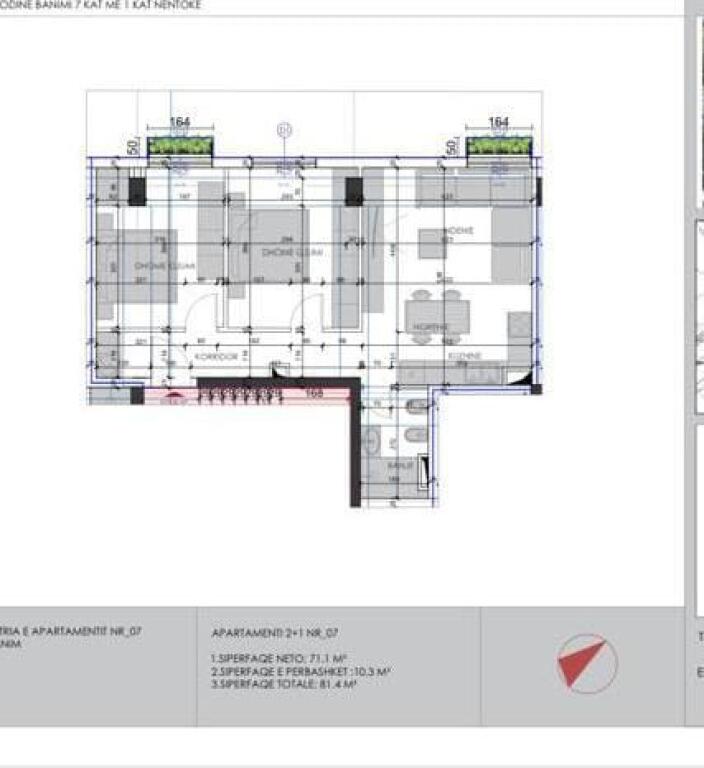 SHITET APARTAMENT 2+1+BALLKON "PRANE RRUGES DHIMITER KAMARDA,ALI DEMI" 147.000 EURO
