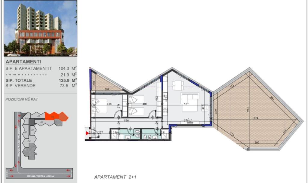 VENDESI APPARTAMENTO 2+1 ZOGU I ZI 253.000 EURO
