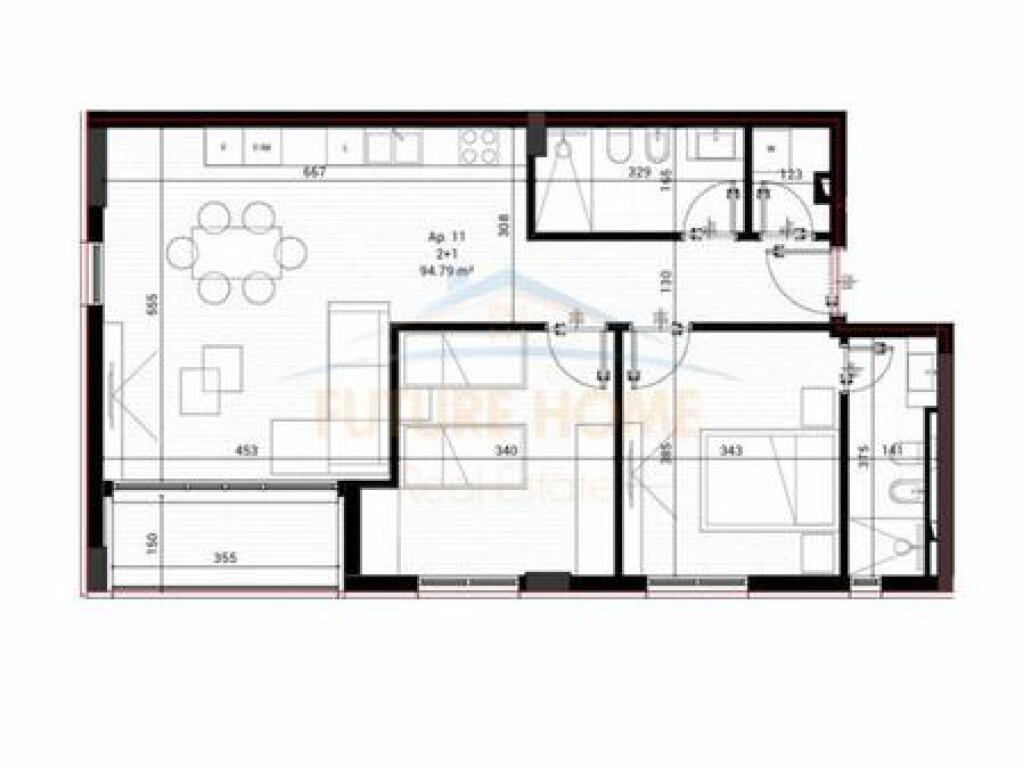 Shitet Apartament 2+1+2, “Park House” në Mjull Bathore, Tiranë.