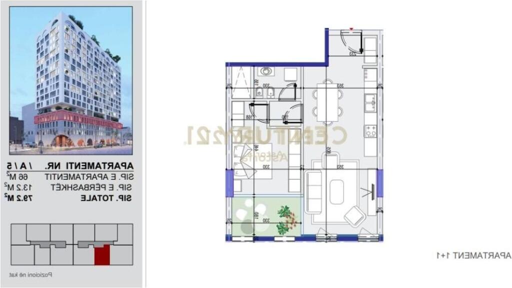 SHITET APARTAMENT 1+1 TE "WHITE TOWER" NE KOMUNE TE PARISIT.