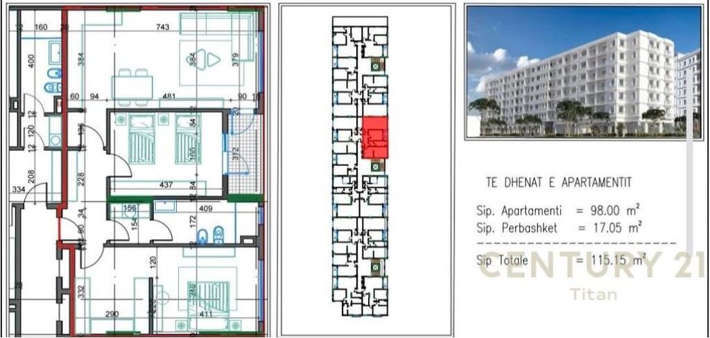 Apartament 2+1 per shitje ne Kamez