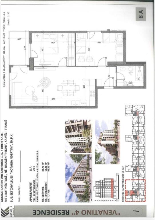 Shiten apartamente në Kamëz – Kompleksi “Venatino”, Rruga Pekinë