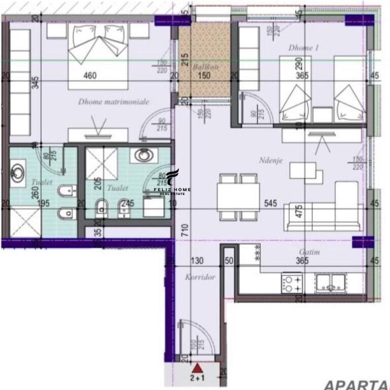 SHITET APARTAMENT 2+1 LAPRAKE 130.000 EURO