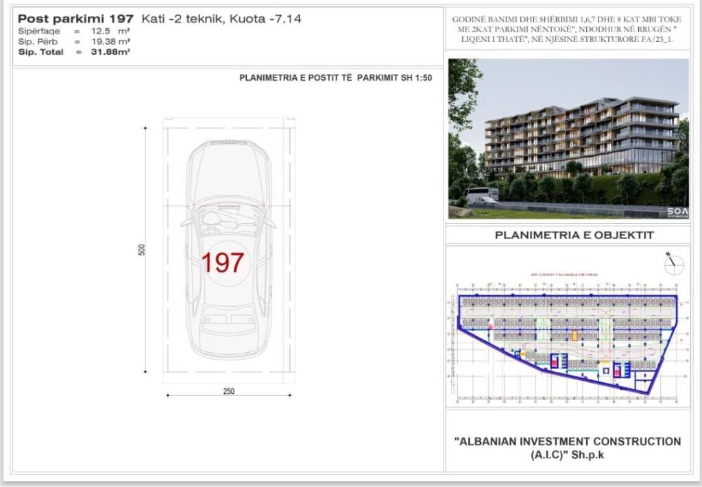 POST PARKIMI NE SHITJE TEK GRADIENT RESIDENCE, liqeni i thate