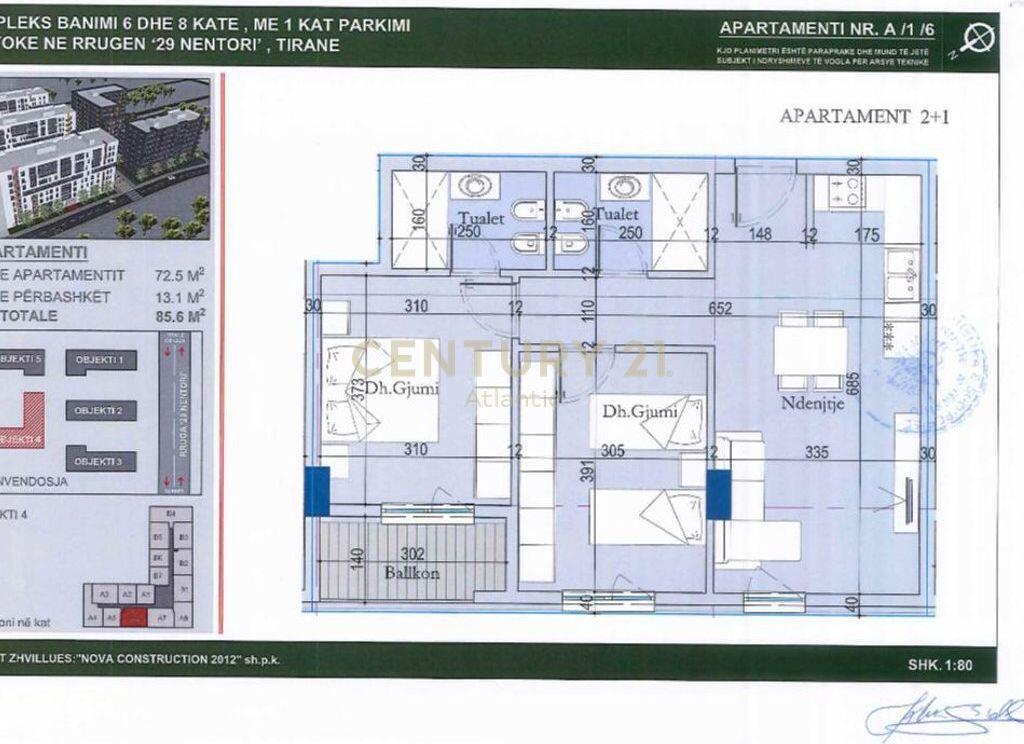 Tirana new entry 2+1+2tualete+ballkon për shitje 102,720 €