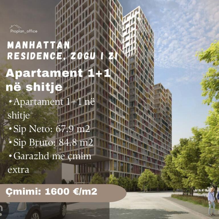 ✨APPARTAMENTO 1+1 IN VENDITA - MANHATTAN RESIDENCE, ZOGU I ZI✨