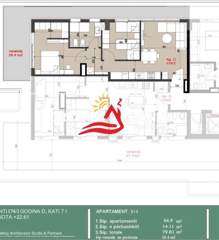 Apartament 2+1+Post Parkimi Ne Shitje Te Univers City (ID 41212133)