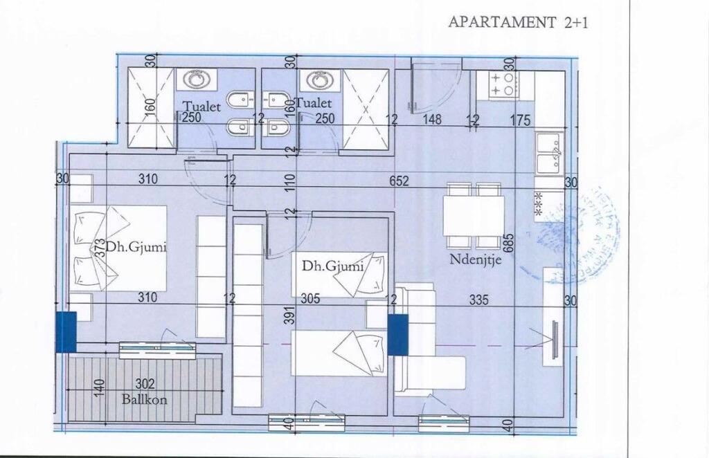 Vendesi in vendita appartamento 2+1 alla Kthesa Kamzes !!!!