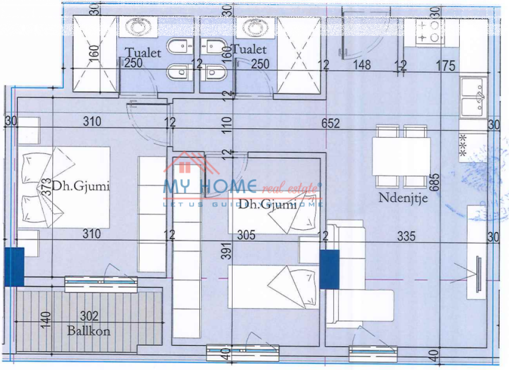 Apartament 2+1 ne Shitje Ish Dogana Tirane