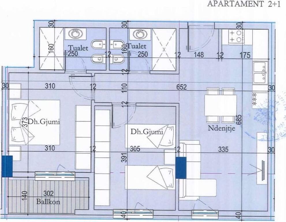 Shitet, Apartament 2+1+2, Kompleksi Tirana Entry 2