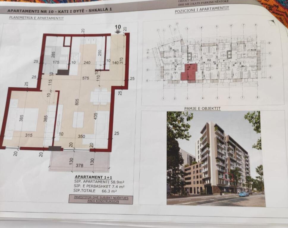 Shitet apartament 1+1 Rajoni policise nr.4(Afer me kinostudion)
