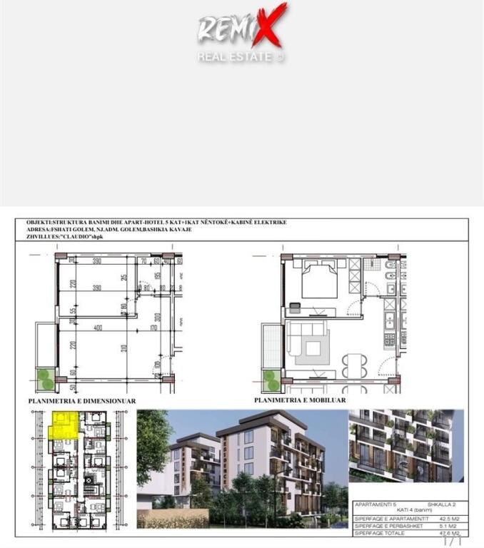 SHITET APARTAMENT 1+1 NË GOLEM – VETËM 1,200 €/m²