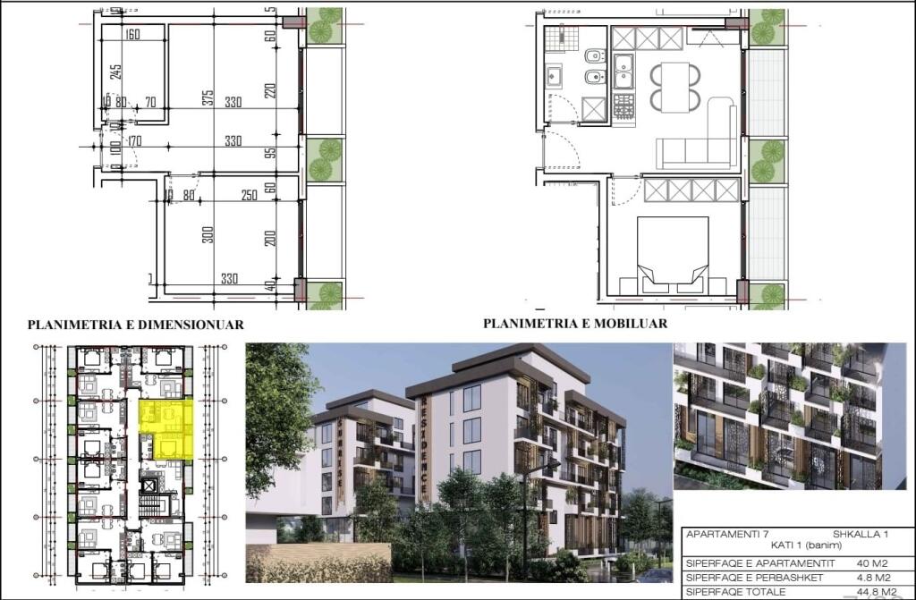 SHITEN APARTAMENTE 1+1 MALI I ROBIT, DURRES 1250 EURO m2