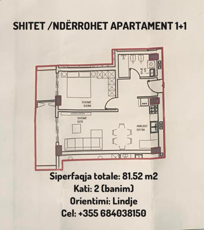 Shitet / Ndërrohet Apartament 1+1 me 2+1