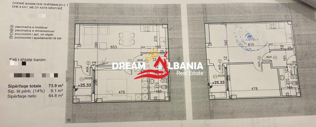 Shitet apartament 1+1 prane QSUT ne rrugen e Dibres, Tirane ID (41111190)