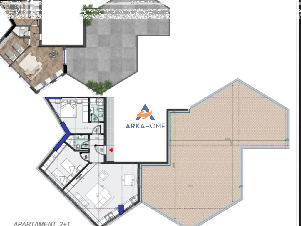 SHITET APARTAMENT 2+1+VERANDE "RRUGA DRITAN HOXHA" 280490 EURO