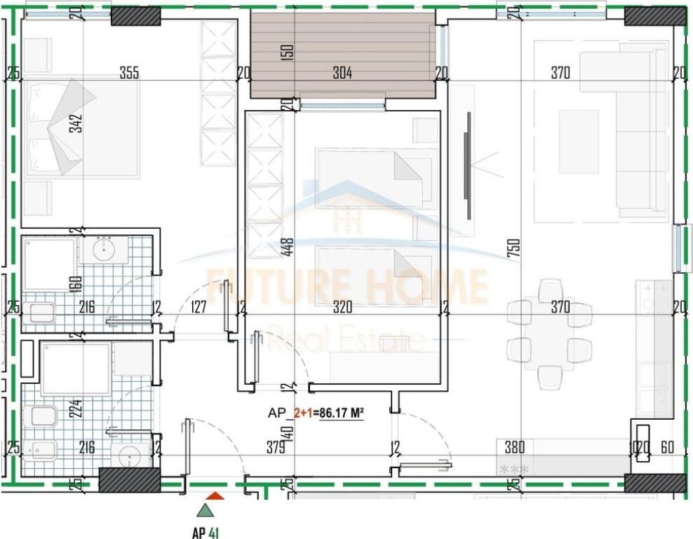 In vendita, appartamento 2+1+2, Paskuqan, Tirana