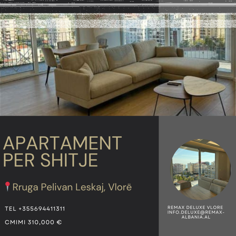 Apartament 2+1 në Shitje, Rruga Pelivan Leskaj, Vlorë