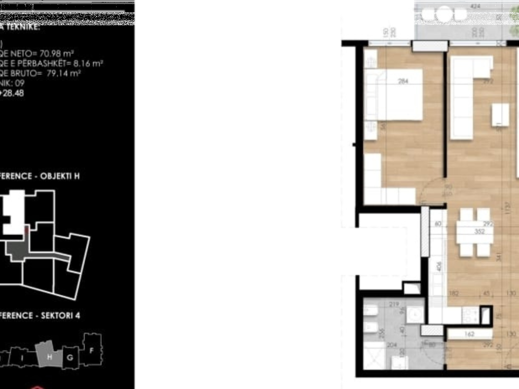SHITET APARTAMENT 1+1+BALLKON "ISH FUSHA AVIACIONIT" 128.000 EURO