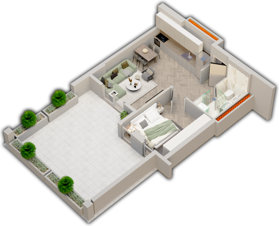 Apartament 1+1 në shitje në projektin Univers City