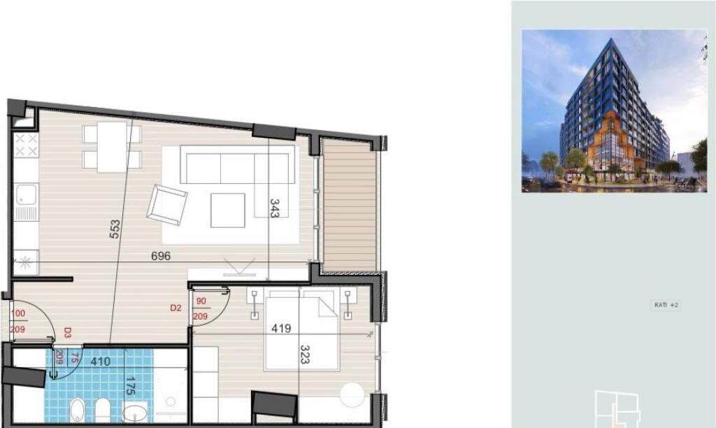🏡 Appartamento 1+1 in Vendita - Golden Gate Residence 📍 Viale Bajram Curri💰 Prezzo: 140,000 €