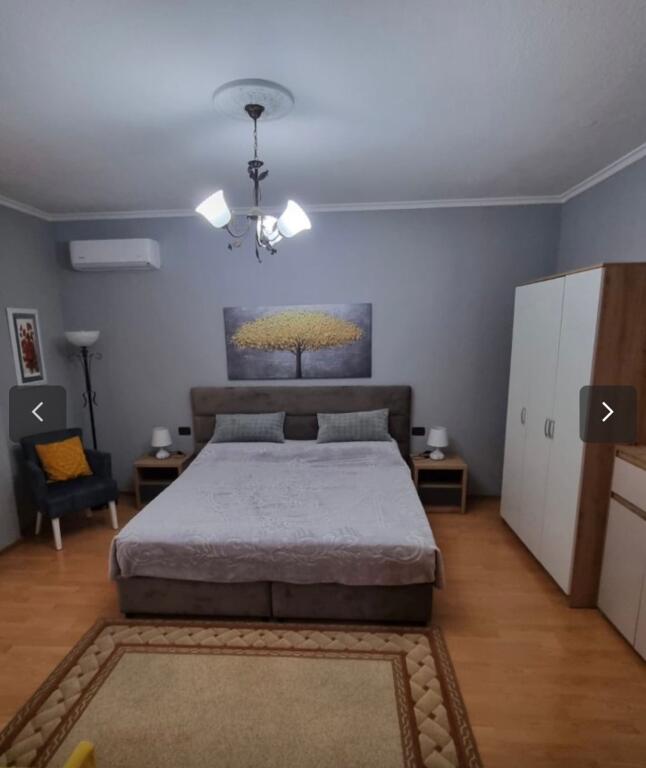Jepet me Qira Apartament 1+1+2 Ballkone, i mobiluar, ne nje nga zonat me te preferuara te Tiranes, ne Rrugen e Elbasanit, Shkolla e Baletit