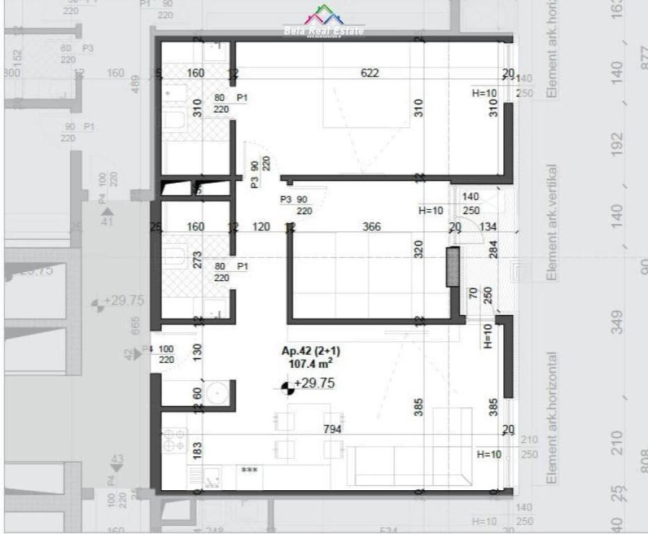 Apartment for Sale 2+1+2 at Fusha e Aviacionit (ID B120608 ) Tirana