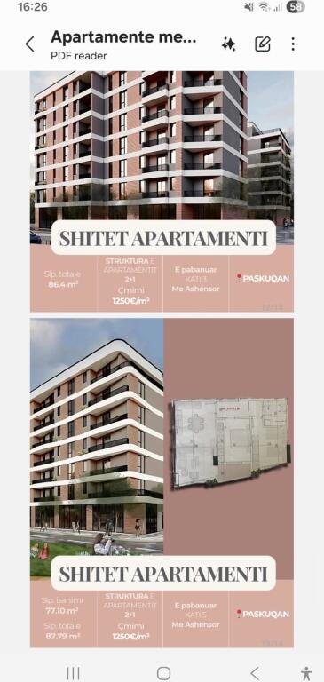 Shiten apartmente 2+1 ne Paskuqan