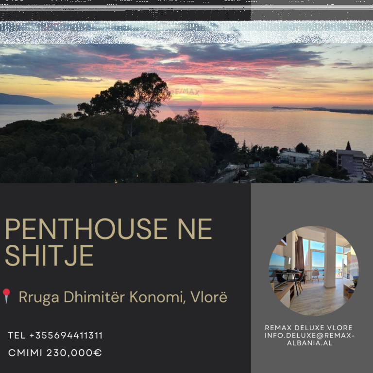PENTHOUSE CON VISTA PANORAMICA SUL MARE A UJI I FTOHTË, VLORË!