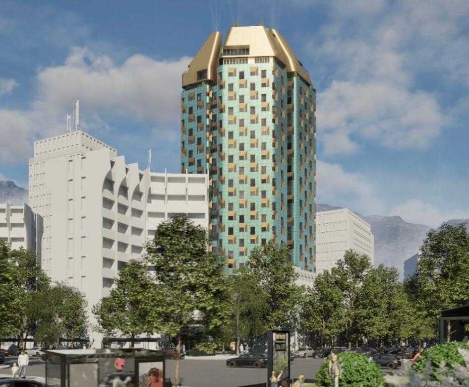 Appartamento 1+1 in vendita a Bazar Gate, 9 piani nel Centro di Tirana
