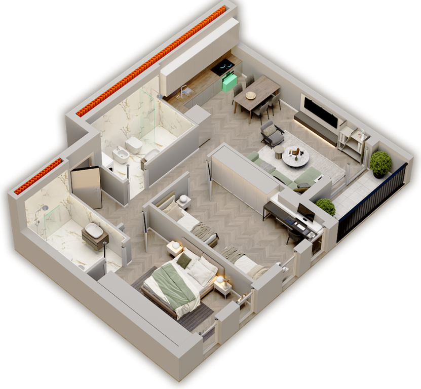 2+1 apartment for sale in Univers City