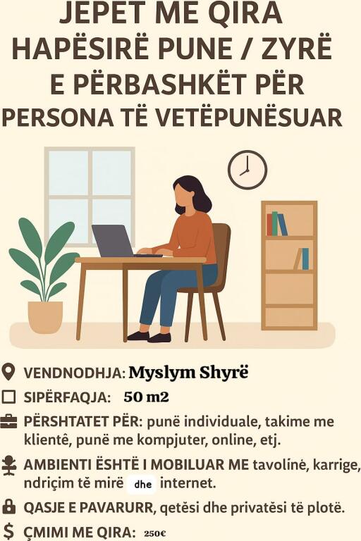 Spazio Ufficio - Per Persone Autonome / Myslym Shyre. (offerta di lavoro )