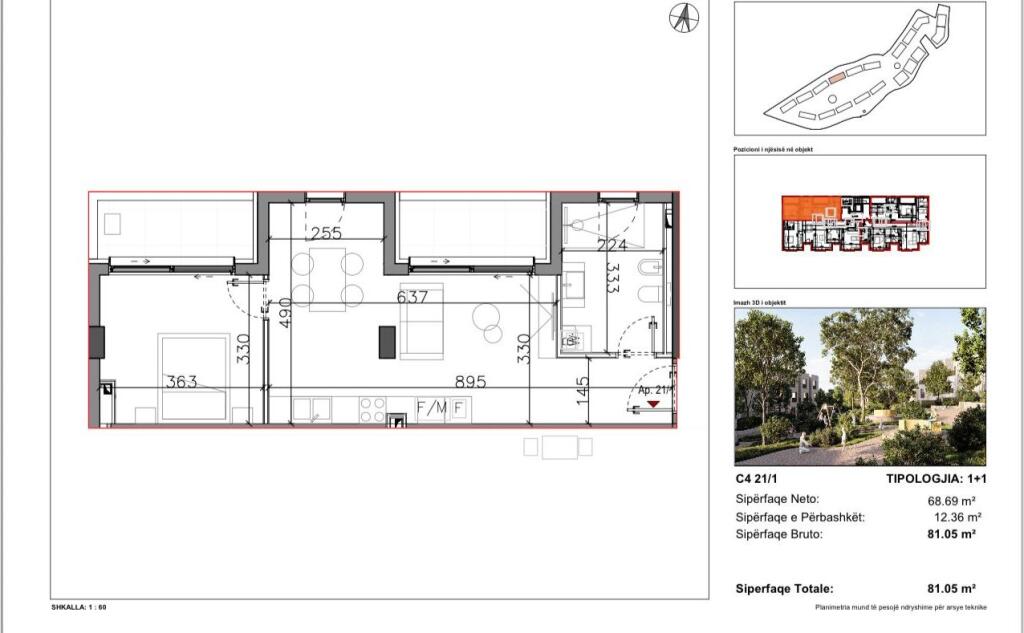 Shitet Apartament 1+1