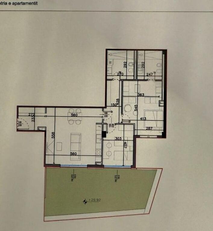 Appartamento 2+1+2 con Cortile Privato in Vendita – Square Village, Santorini 2 | Riviera Albanese!