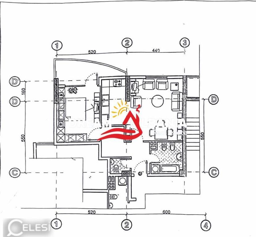 Apartament 1+1 ne shitje tek Ish Stacioni Trenit Tiranes (ID 41111193)