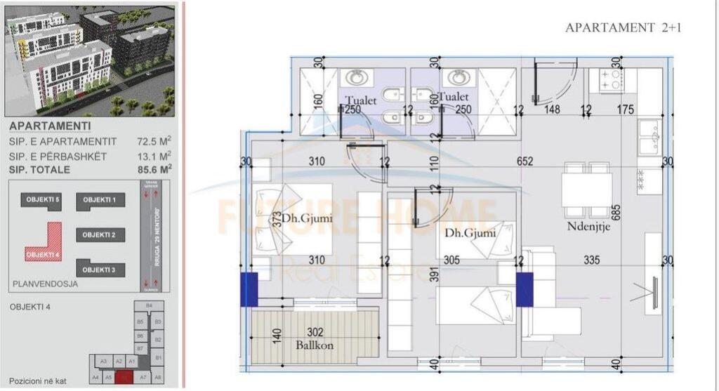 Shitet, Apartament 2+1+2, Tirana Entry 2, Tiranë.
