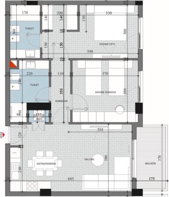 ✨Apartment 2+1+2+Storage with Wardrobe for Sale | 📍Diellon 2 Residence, Paskuqan