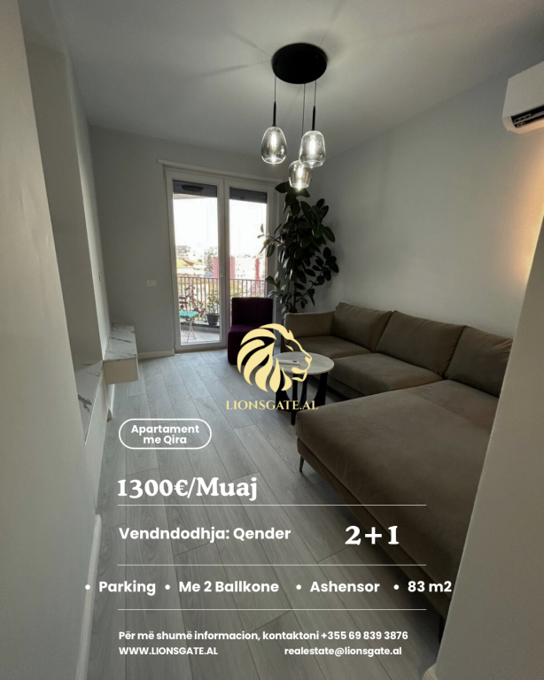 🏡 APARTAMENT 2+1 ME QIRA – QENDËR E TIRANËS