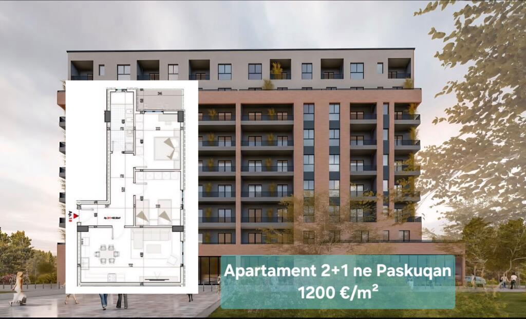 Paskuqan, 2+1 apartment for sale 1200 euro m²