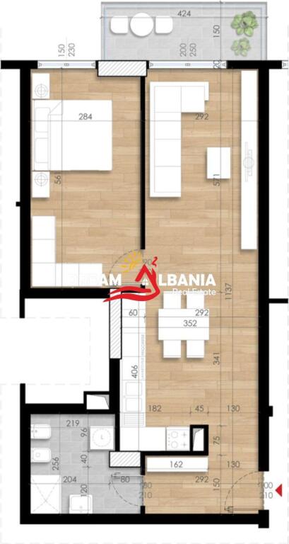 Apartament 1+1 ne shitje tek Fusha Aviacionit, prane Turdiut Tiranes (ID 41111194)