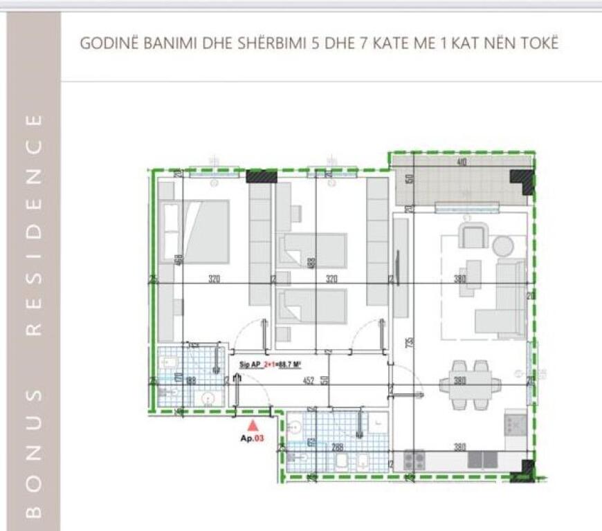 Shitet apartament 2+1 ne Paskuqan